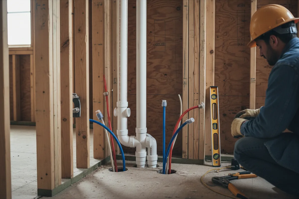 Drain and supply rough-in during Toilet Repair and Installation in Bradleyville