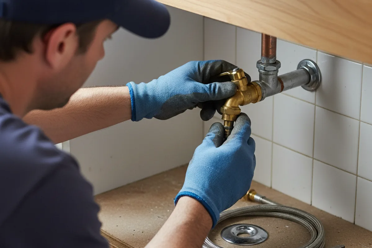 Shutoff valve and fitting work during Faucet and Fixture Repair in Bradleyville